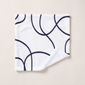 Minimalistische Linie Schwarz/Weiß Badhandtuch Set (Waschlappen)