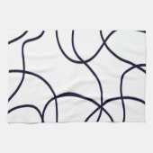 Minimalistische Linie Schwarz/Weiß Geschirrtuch (Horizontal)