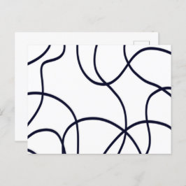 Minimalistische Linie Schwarz/Weiß Postkarte