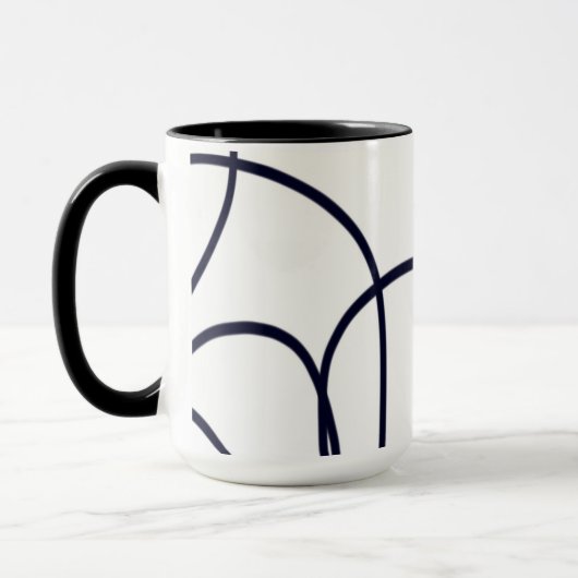 Minimalistische Linie Schwarz/Weiß Tasse (Links)