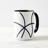 Minimalistische Linie Schwarz/Weiß Tasse (VorderseiteRechts)