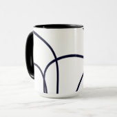 Minimalistische Linie Schwarz/Weiß Tasse (Vorderseite Links)