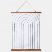 Minimalistische Linie Wandteppich Mit Holzrahmen (Vorderseite)