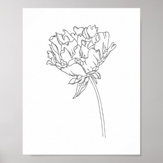 Minimalistische Linie zeichnend Plakat der Blume v (Vorne)