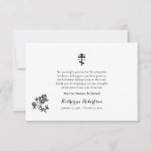 Minimalistische Linie Zeichnend Rose Orthodoxe Bee Dankeskarte (Vorderseite)