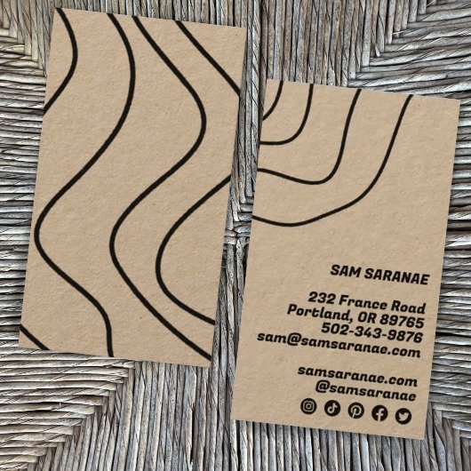 Minimalistische Linien Abstrakt Kraft Einzigartige Visitenkarte