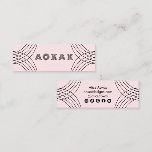 Minimalistische Linien Abstrakte Formen Einzigarti Mini Visitenkarte (Vorne/Hinten)