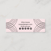 Minimalistische Linien Abstrakte Formen Einzigarti Mini Visitenkarte (Rückseite)