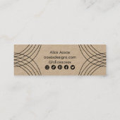 Minimalistische Linien Abstrakte Formen Einzigarti Mini Visitenkarte (Rückseite)