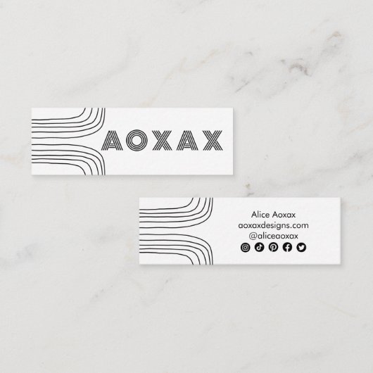 Minimalistische Linien Abstrakte Formen Einzigarti Mini Visitenkarte (Vorne/Hinten)