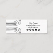 Minimalistische Linien Abstrakte Formen Einzigarti Mini Visitenkarte (Rückseite)