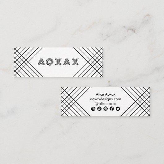 Minimalistische Linien Abstrakte Formen Einzigarti Mini Visitenkarte (Vorne/Hinten)