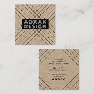 Minimalistische Linien Abstrakte Formen Einzigarti Quadratische Visitenkarte