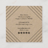 Minimalistische Linien Abstrakte Formen Einzigarti Quadratische Visitenkarte (Rückseite)