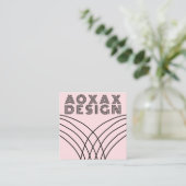 Minimalistische Linien Abstrakte Formen Einzigarti Quadratische Visitenkarte (Stehend Vorderseite)