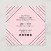 Minimalistische Linien Abstrakte Formen Einzigarti Quadratische Visitenkarte (Rückseite)