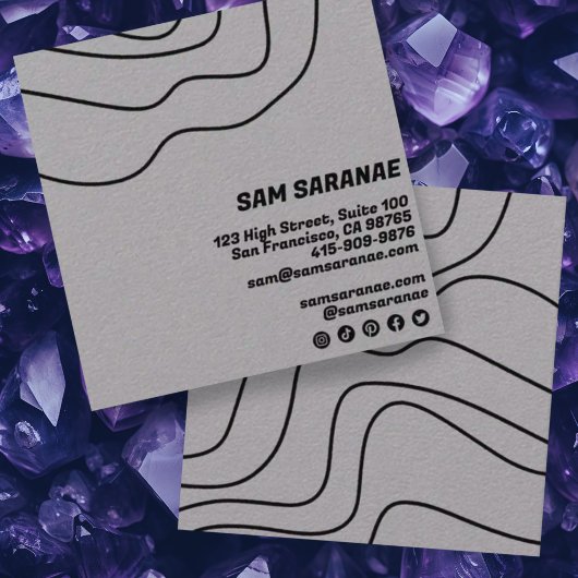Minimalistische Linien Abstrakte Formen Einzigarti Quadratische Visitenkarte