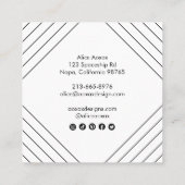 Minimalistische Linien Abstrakte Formen Einzigarti Quadratische Visitenkarte (Rückseite)
