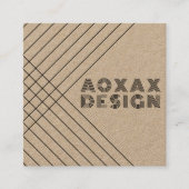 Minimalistische Linien Abstrakte Formen Einzigarti Quadratische Visitenkarte (Vorderseite)