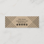 Minimalistische Linien Abstrakte grafische KRAFT Mini Visitenkarte (Rückseite)