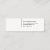 Minimalistische Linien / weiß Mini Visitenkarte (Rückseite)