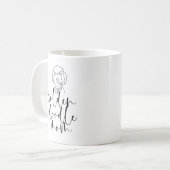 Minimalistische Linienführung Art Golden Doodle Ma Kaffeetasse (Vorderseite Links)