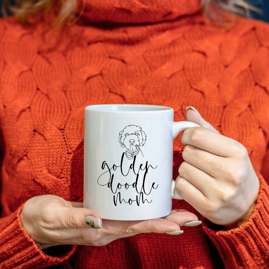 Minimalistische Linienführung Art Golden Doodle Ma Kaffeetasse