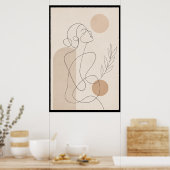 Minimalistische Linienkunst Frau Poster (Küche)