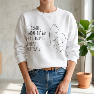 Minimalistische Linienkunst Sarkastischer Katzenli Sweatshirt