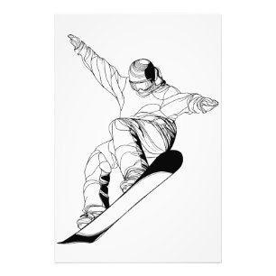 Minimalistische Linienkunstillustration eines Snow Fotodruck