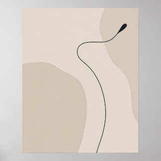 Minimalistische Linienkurvenkunst Poster
