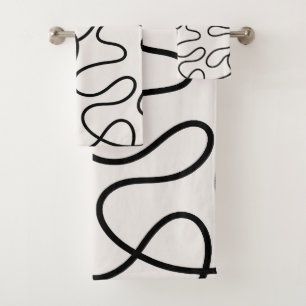 Minimalistische Linienweberei Badhandtuch Set