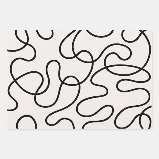 Minimalistische Linienweberei Geschenkpapier Set (Vorderseite)