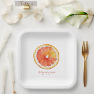Minimalistische Little Cutie Orangenscheibe Baby S Pappteller