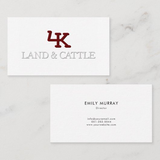 Minimalistische Logo-Embossed-Effect-Visitenkarte Visitenkarte (Vorne/Hinten)