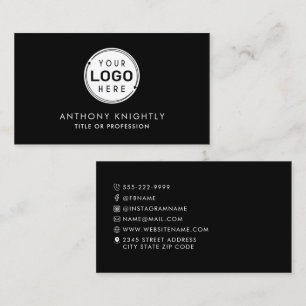 Minimalistische Logo-Icons Social Media Schwarz-we Visitenkarte