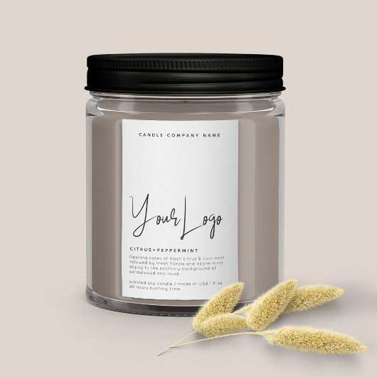 Minimalistische Logo-Kerze Lebensmitteletikett