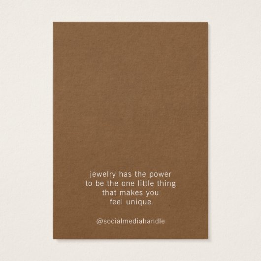 Minimalistische Logo-Schmuckkarte (Rückseite)