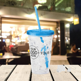 Minimalistische Logo-Typografie hinzufügen Acryltrinkbecher