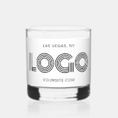 Minimalistische Logo-Werbeaktion für Schwarzweiß Whiskyglas (Vorderseite)