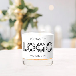 Minimalistische Logo-Werbeaktion für Schwarzweiß Whiskyglas