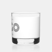 Minimalistische Logo-Werbeaktion für Schwarzweiß Whiskyglas (Links)