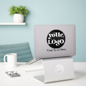 Minimalistische Logos und Texte Aufkleber (Laptop auf Schreibtisch)