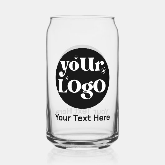 Minimalistische Logos und Texte Dosenglas (Vorderseite)