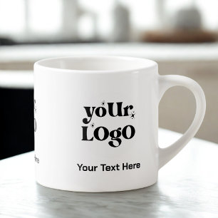 Minimalistische Logos und Texte Espressotasse