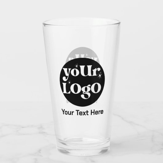 Minimalistische Logos und Texte Glas (Rückseite)