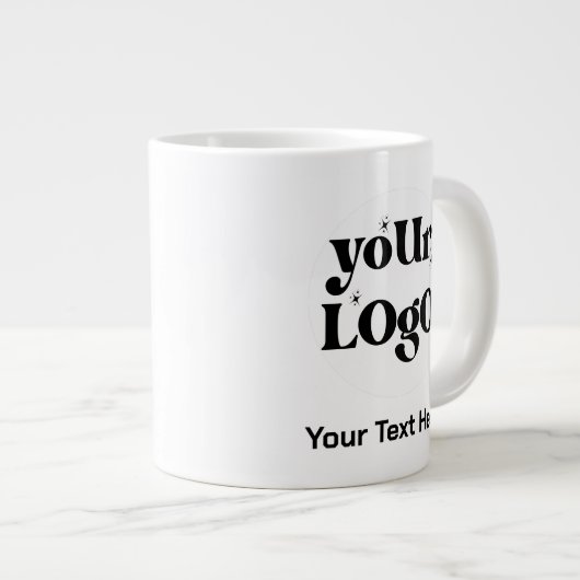 Minimalistische Logos und Texte Jumbo-Tasse (Vorderseite Rechts)