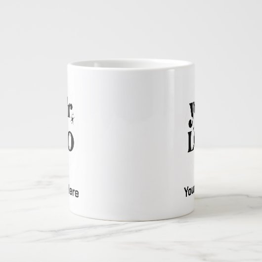 Minimalistische Logos und Texte Jumbo-Tasse (Vorderseite)