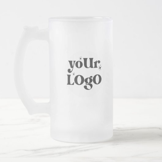 Minimalistische Logos und Texte Mattglas Bierglas (Links)