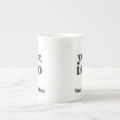 Minimalistische Logos und Texte Porzellantasse (Vorderseite)